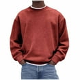 thumbnail image 2 of Yaoyar Mens Solid Color Fashion Casual Corduroy Long Sleeve Round Neck Sweatshirt Top Simple Soild Color Pullover Shirt, 2 of 6