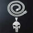 thumbnail image 2 of Hip Hop Skull Pendant Necklace with Cuban Chain 13mm Crystal Iced Out Bling Hip Hop Jewelry Necklaces Street Dance Accessories Fashion Creative Gifts, 2 of 5