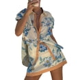 thumbnail image 2 of Women Summer 2 Piece Short Skirt Sets Short Sleeve Button and Skirt Travel Vacation Outfits L, 2 of 9