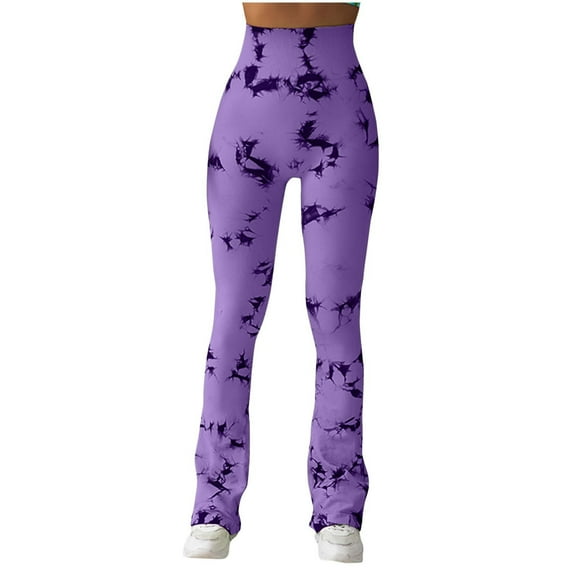 ZhiZhuang Tie Dye Leggings for Women High Waist Lift Buttocks Full Length Yoga Pants