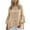 Khaki, variant on Ltctricy Women's Oversized Button down Shirts Bell 3/4 Sleeve Collared High Low Hem Tunic Tops Loose Fit Casual Blouses