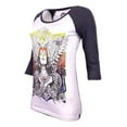 thumbnail image 5 of SECRET ARTIST by AFFLICTION Women's T-Shirt OWL MISTRESS 3/4 RAGLAN, 5 of 11