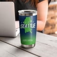 thumbnail image 4 of Seattle City Tumblers with Lid and Straws, 20oz Travel Mug Keeps Drinks Cold & Hot Stainless Steel Insulated Cup, Gift for Football Fans, 4 of 6