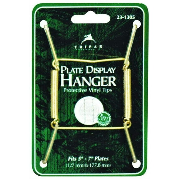 Tripar Plate Hanger Clear Plastic Coated Adjusts5" To 7" Dia. Carded