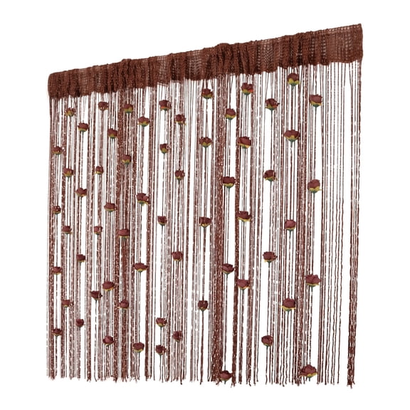Beaded Curtain for Doorways 39"x79" Crystal Beads Brown Hippy Closet Curtains Bohemian Room Divider