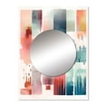 thumbnail image 2 of Designart "Artistic Expressions Orange and Blue IV" Modern Geometric Mirror Wall Decor - Modern Orange Abstract Large Mirror Wall Decor For Bedroom - 32" x 24" Inch, 2 of 5