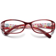 MAGIMODAC Women Reading Glasses Cateye Floral Fashion Plastic Eyeglasses Eyewear Readers (1 Pcs Red Reading Glasses, +4.5)