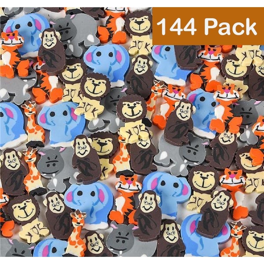 Mini Animal ErasersZoo Animal Erasers 144 Pack Of 1 Inch Assorted