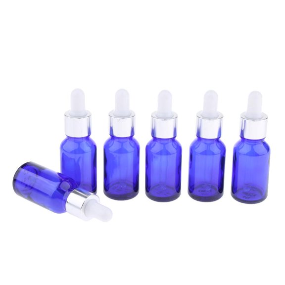 Bottles( Pack of 6)with Glass Eye Dropper, for Essential Oils, Chemistry Lab, Perfume or Kitchen Use - 20ML
