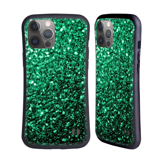 Head Case Designs Officially Licensed PLdesign Glitter Sparkles Emerald Green Hybrid Case Compatible with Apple iPhone 14 Pro Max