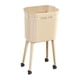 thumbnail image 3 of Cubo de basura de cocina con ruedas, cubo de basura de pie alto, minimalista, gran capacidad, doble beige, 3 of 9
