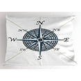 thumbnail image 1 of Compass Pillow Sham Sea Color Themed Voyage Windrose Discovery Marine Design Work of Art, Decorative Standard Queen Size Printed Pillowcase, 30 X 20 Inches, Blue Pale Blue Black, by Ambesonne, 1 of 2