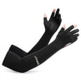 thumbnail image 3 of Guantes de protección solar Manga protectora de brazo para hombre Manga de seda de hielo de verano Manga de hielo antideslizante para conducir Montar Pesca Guantes de medio dedo, 3 of 4