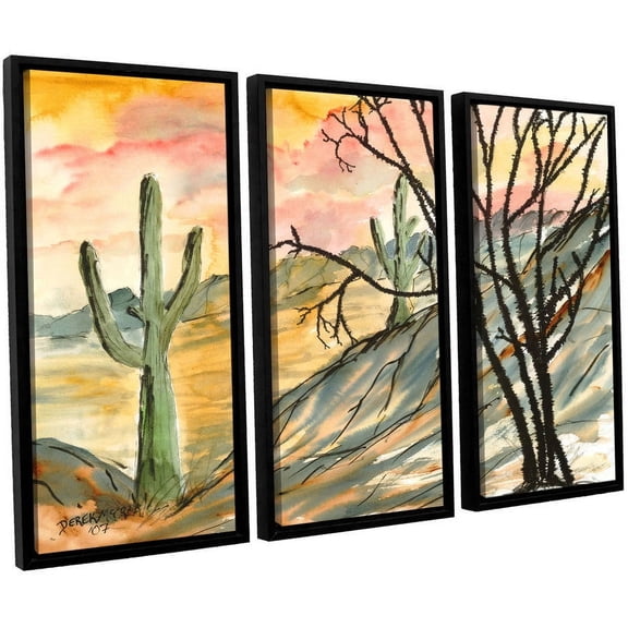 ArtWall Derek Mccrea "Arizona Evening" 3-Piece Floater-framed Canvas Set