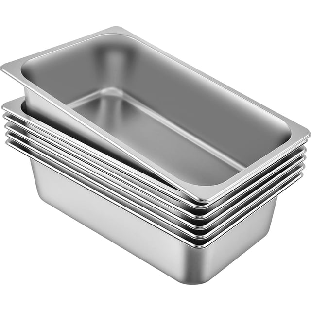 Sartenes de mesa Steam VEVOR de acero inoxidable de tamaño completo de 6 pulgadas, paquete de 6