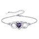 thumbnail image 1 of Pulsera de plata esterlina Silvora Corazón Infinito con piedra de nacimiento de amatista sintética para madre e hija - Febrero, 1 of 8