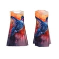 thumbnail image 7 of Sikiie Vibrant Hummingbird Watercolor Art Print Women's Sleeveless Dress with Pockets Round Neck Sundress, Suitable for Daily, Office, Vacation Summer Wear, 7 of 7