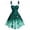 Green, variant on Azrian Women Vintage Christmas Color Snowflake Print Off Shoulder Party Dress