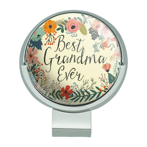 Best Grandma Ever Floral Golf Hat Clip With Magnetic Ball Marker