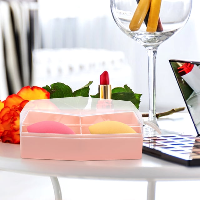 BESTYASH 2Ud Estuche Portátil Para Esponjas De Maquillaje Con Tapa Y En Color Rosa