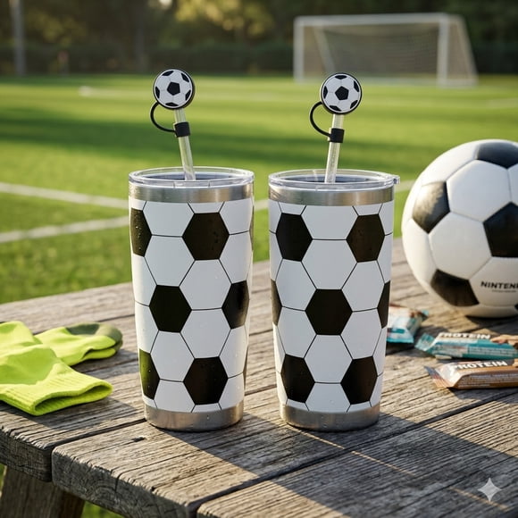 Set 2 Termos Acero Doble Pared Futbol Mundial 590 ml
