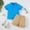 Blue, variant on Boy Outfits Set Pink Casual Short Sleeve Polo Shirt Short Set Pullover Boy Summer Clothes Baby Clothes 3-4 Years Boys