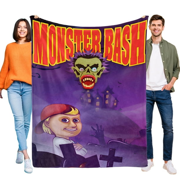 Monster Bash anti-pilling, suave, ligera, esponjosa y acogedora de lujo para hogar y cocina – Perfecta para niños y adultos,100X130cm