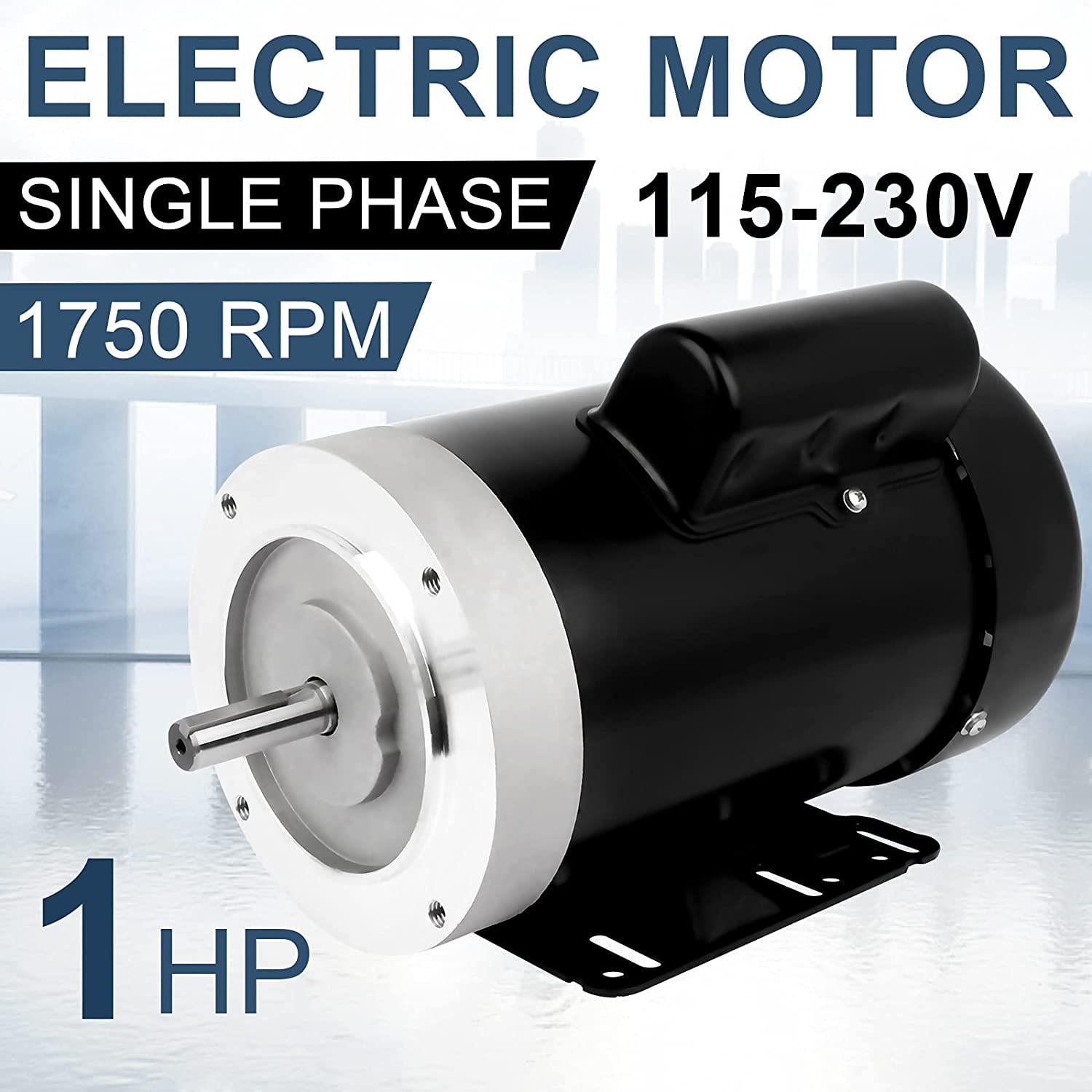HP Electric Motor Farm Duty Single Phase Motor 1750RPM 115V/230V 56 Frame  13.6-6.8A CW/CCW TEFC