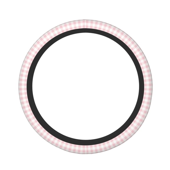 Hirioo Pink Checkboard for Elastic Stretch Steering Wheel Cover Universal 15 Inch Automotive Steering Wheel Cover Fit Auto, Suvs, Truck