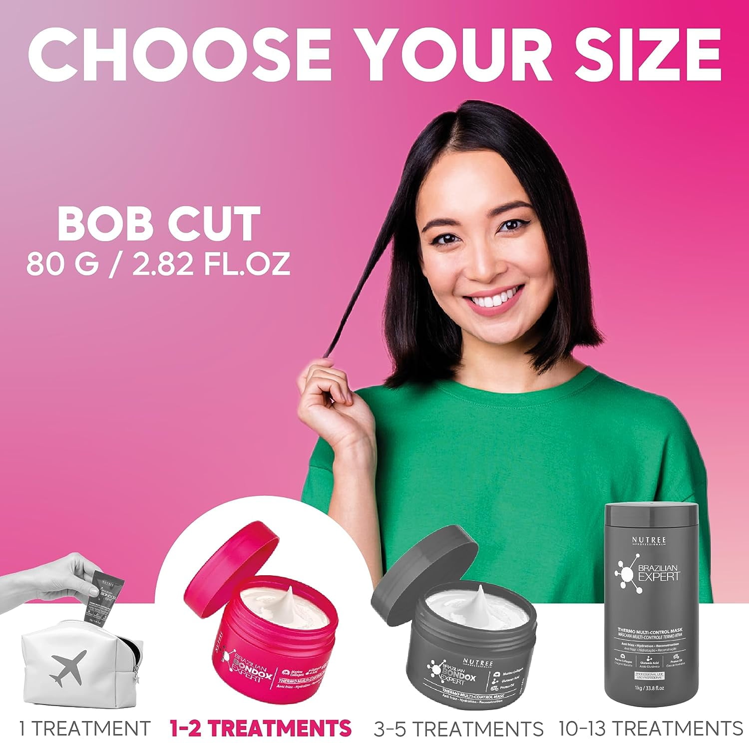 Brazilian Bondox Hair Treatment 2.82 oz, Hair Mask for All Hair Types - Formaldehyde-Free & Cruelty-Free - Results for up to 1-3 months - Marine Collagen & Almond Oil - Moisturizer Thermal Mask