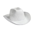 thumbnail image 4 of Sombrero de vaquero con corona ventilada y destellos para el sol, gorra brillante para mujer y hombre, gorra de ala ancha Blanco, 4 of 9