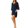 thumbnail image 4 of INSPIRE CHIC Women's Lace Nightdress Modal Soft Half Sleeve Sleepshirt Loungewear Pajama Nightgown S Navy Blue, 4 of 6