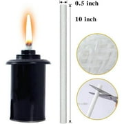 VBXOAE 10-Pack Fiberglass Wick Replacement for Oil Lamps & Torches,10 Long x 0.5 Diameter,Easy-Cut,Long-Lasting for Outdoor & Indoor Use White