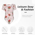 thumbnail image 4 of Fotbe Strawberry Floral Body de Mujer con Cuello Redondo y Mangas Cortas, Sin Mangas Ajustado, Suave, Cómodo y Básico-Large, 4 of 7