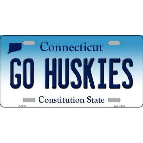 Smart Blonde LP-10903 6 x 12 in. Go Huskies Connecticut Novelty Metal Vanity License Plate Tag