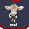 thumbnail image 4 of Inktastic Moo Cute Brown Holstein Cow Boys or Girls Baby Bib, 4 of 4