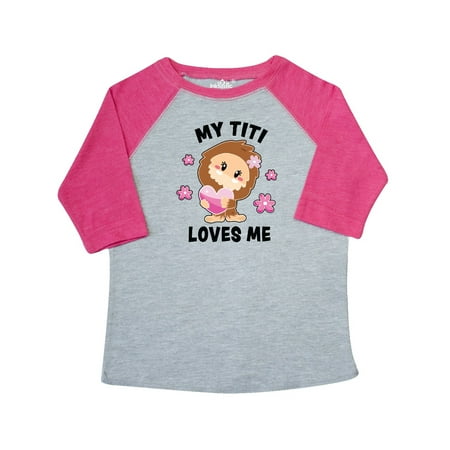 

Inktastic My Titi Loves Me with Bigfoot Gift Toddler Toddler Girl T-Shirt