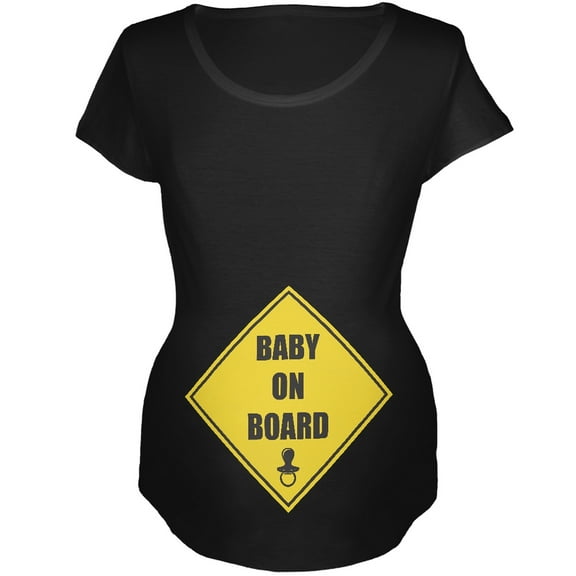 Baby On Board Black Maternity Soft T-Shirt - Medium