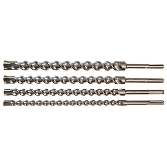 4 Piece Carbide Tipped BIT, Masonry Drill Bit Set, SDS Max