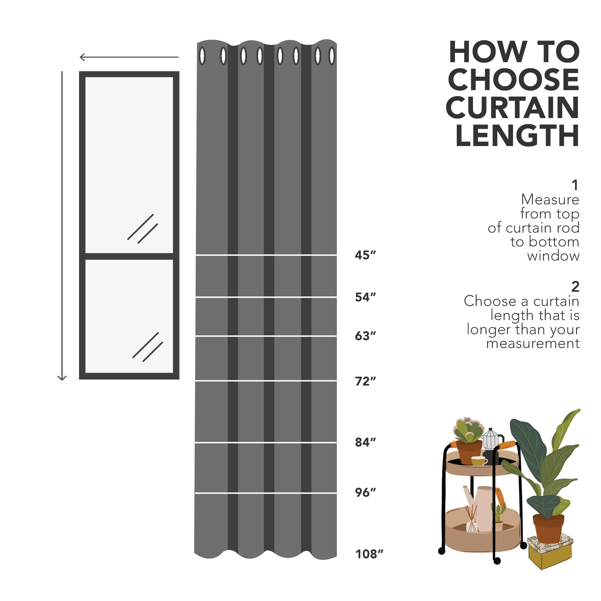 Deconovo Dark Gray Small Blackout Curtains for Kitchen - Grommet Thermal Insulated Room Darkening Short Curtains (52x45 inch, Dark Gray, Set of 2 Panels)