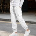 thumbnail image 2 of DJDLJWCJ Boys Jogger Cargo Pants Elastic Waist Lightweight Hiking Pants with Pocket Outdoor Long Trousers White Size 5T, 2 of 8