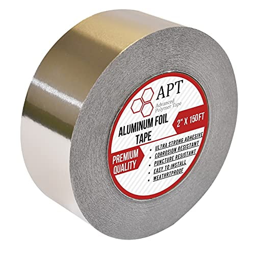 APT, Ruban en Aluminium, Ruban Anti-Poussière Haute Pression pour Étanchéité, Isolation, Réparation et Plus d'Applications, 2 Pouces x 165 Pi, 1 Rouleau/paquet