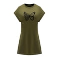 thumbnail image 1 of Vestido corto de verano para mujer, vestido clásico con cuello redondo para citas de aniversario M, 1 of 7