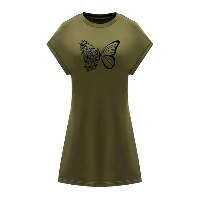 Vestido corto de verano para mujer, vestido clásico con cuello redondo para citas de aniversario M