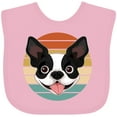 thumbnail image 3 of Inktastic Boston Terrier Dog Retro Sunset Boys or Girls Baby Bib, 3 of 4
