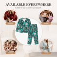 thumbnail image 7 of Fuzoiu Lephants in the Jungle Print Women's Long-Sleeved Pajama,Lounge Button Down Nightwear,Womens Notch Collar Pajama Set-Large, 7 of 7