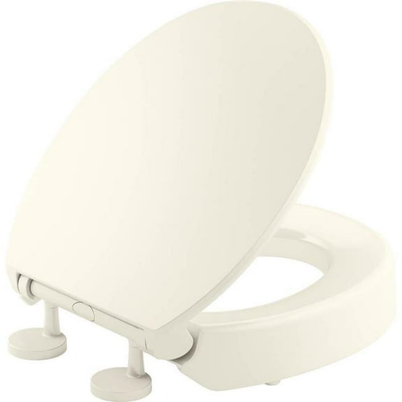 Kohler 25876-96 Hyten Elevated Quiet-Close Round-Front Toilet Seat - Biscuit