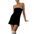 thumbnail image 4 of Diconna Robe Tube pour Femme Sans Manches, Sans Bretelles, Nœud à l'Avant, Couleur Unie, Robe Moulante Courte, Robe de Soirée, 4 of 9