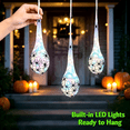 thumbnail image 5 of Halloween Hanging Light Up Spider Egg Sacs Decorations, Hanging Web Prop with Black Spiders, Indoor Outdoor Halloween Decor for Party Proch Yard Tree, 5 of 6