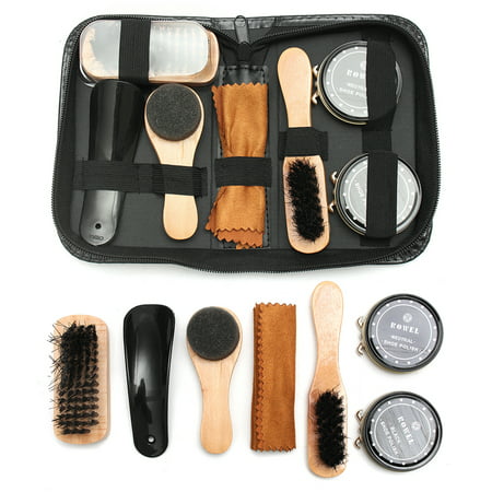 7 In 1 Shoe Shine Care Kit Neutral Polish Brush Set for Boots Shoes Care +Leather